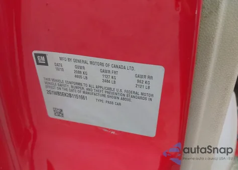 2011 Chevrolet Impala Lt from USA, damaged, VIN 2G1WB5EK2B1151661